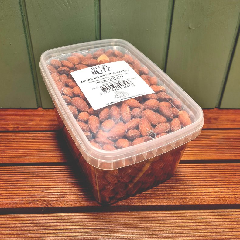 Mandler, ristede og saltede, 1kg (kan ogs kbes p Nddekurven.dk)