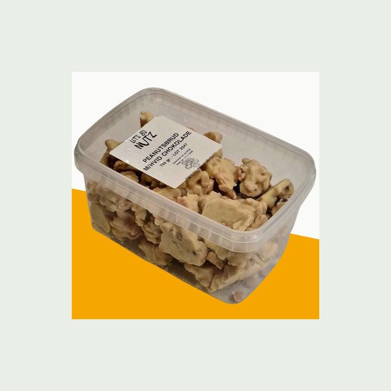 Peanutsbrud, hvid chokolade, 750gr