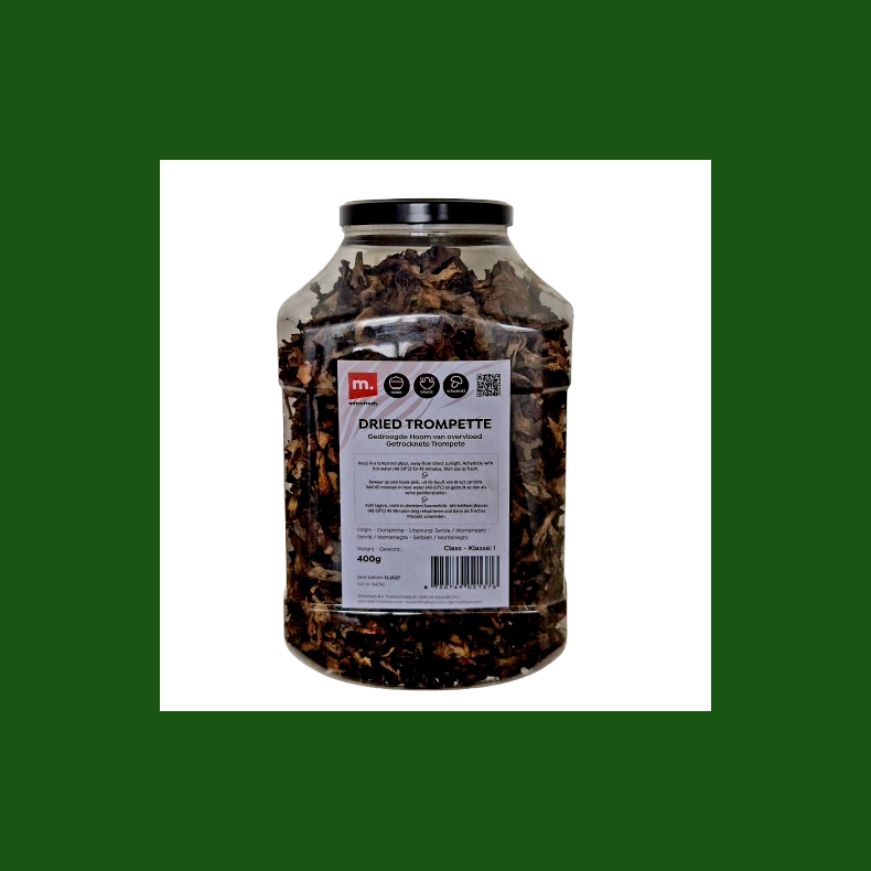 T�rret trompetsvampe, 400 gr (kan ogs� k�bes p� N�ddekurven.dk)