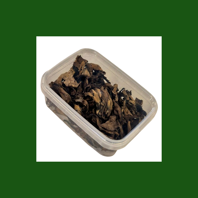 T�rret trompetsvampe, 20 gr (kan ogs� k�bes p� N�ddekurven.dk)